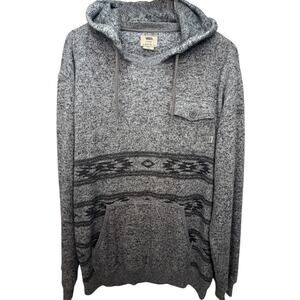 Vans Keseley Aztec Geometric Pullover Hoodie Mens XL Gray Black Skate